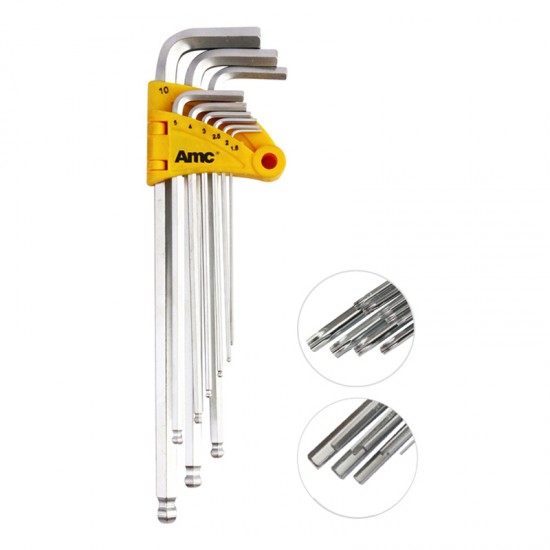 AM-17072 9pcs extra long arm ball point hex key